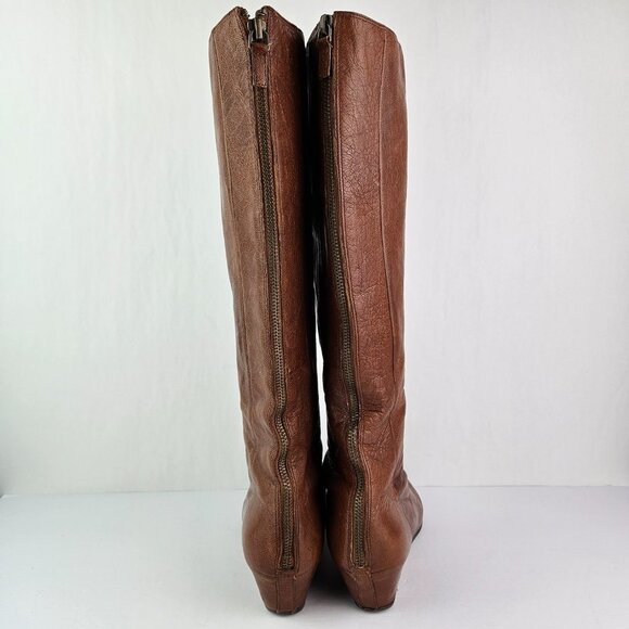 Nordstrom BP Runway Cognac (Brown) Leather Hidden Wedge Knee High Boot 9.5 - Picture 7 of 13